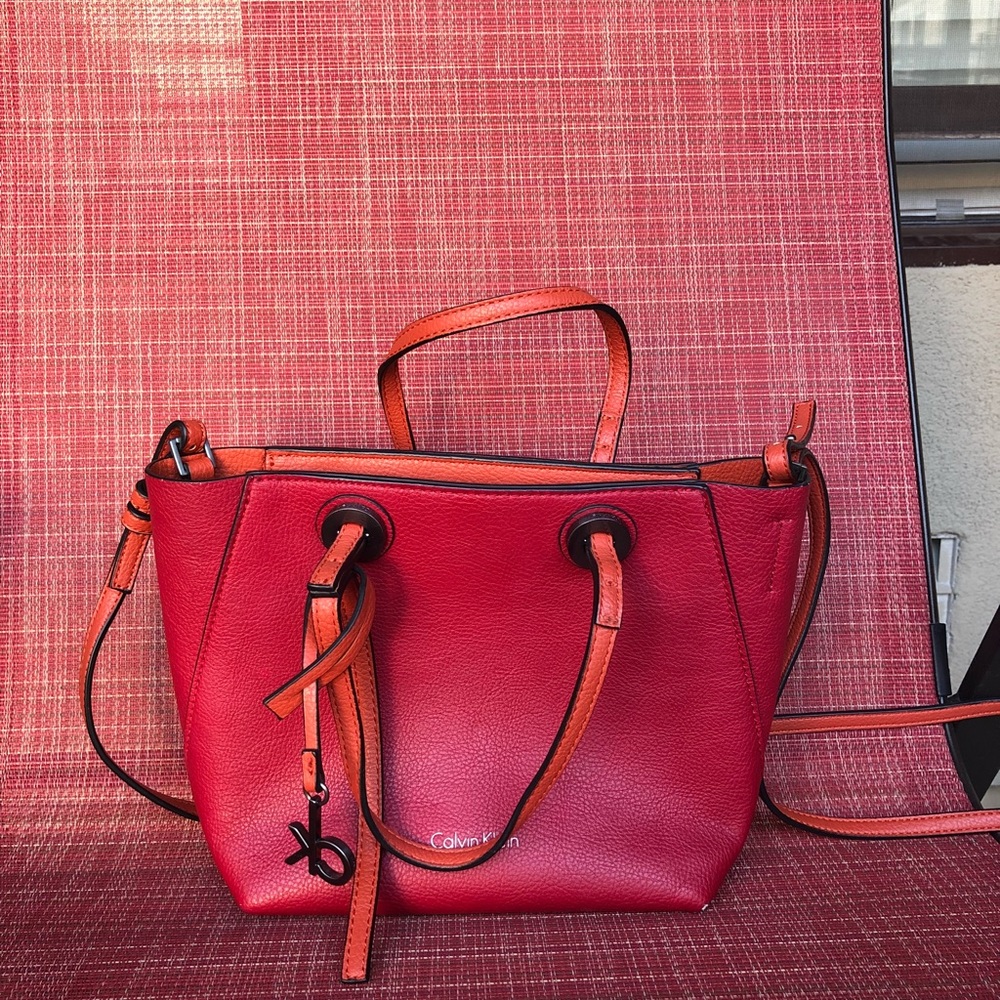 Ck red orange hand bag